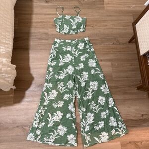 MIONIGHTSKY Green Floral Pants